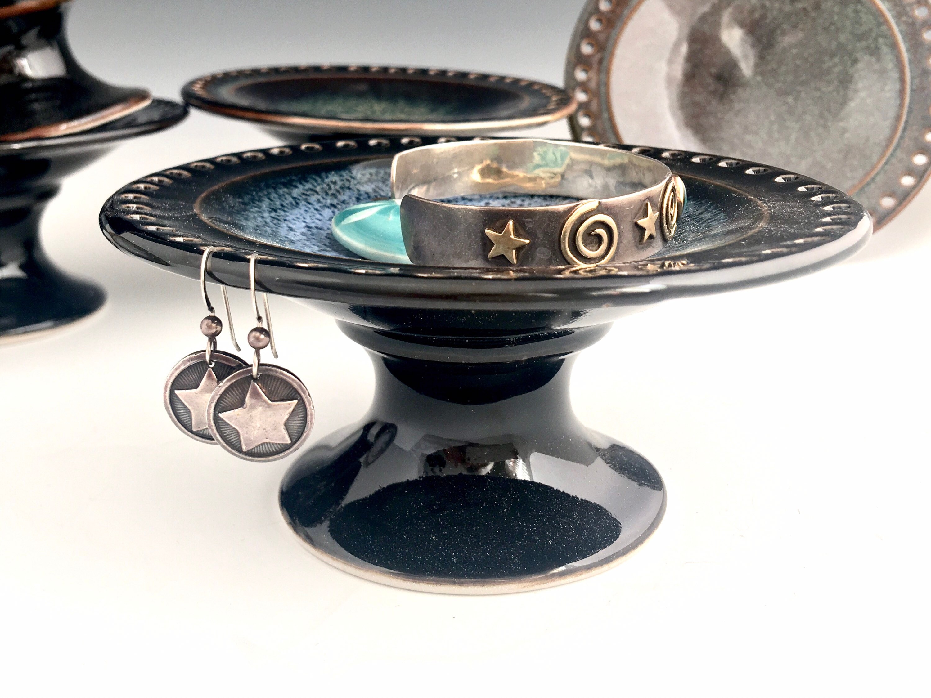 Jewelry Bowl, Porcelain jewelry dish, earring tree, Earring dish, high