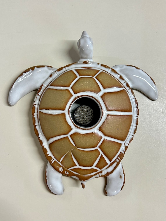 Ikebana vase, Sea turtle, Pottery, Turtle lovers gift, flower display, floral frog, Kenzan, ceramic turtle for flower arranging.