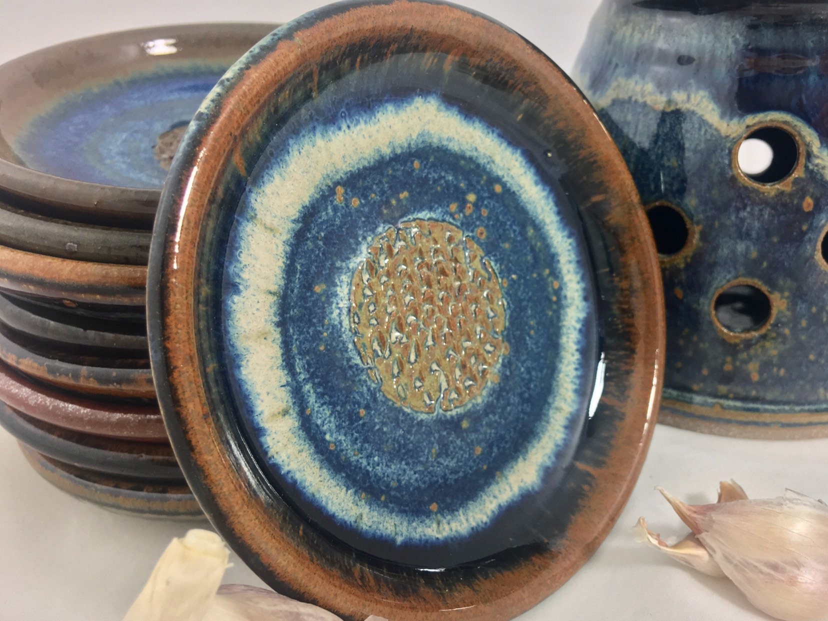 Garlic Grater Plate, Ceramic Garlic or Ginger Mincing Dish