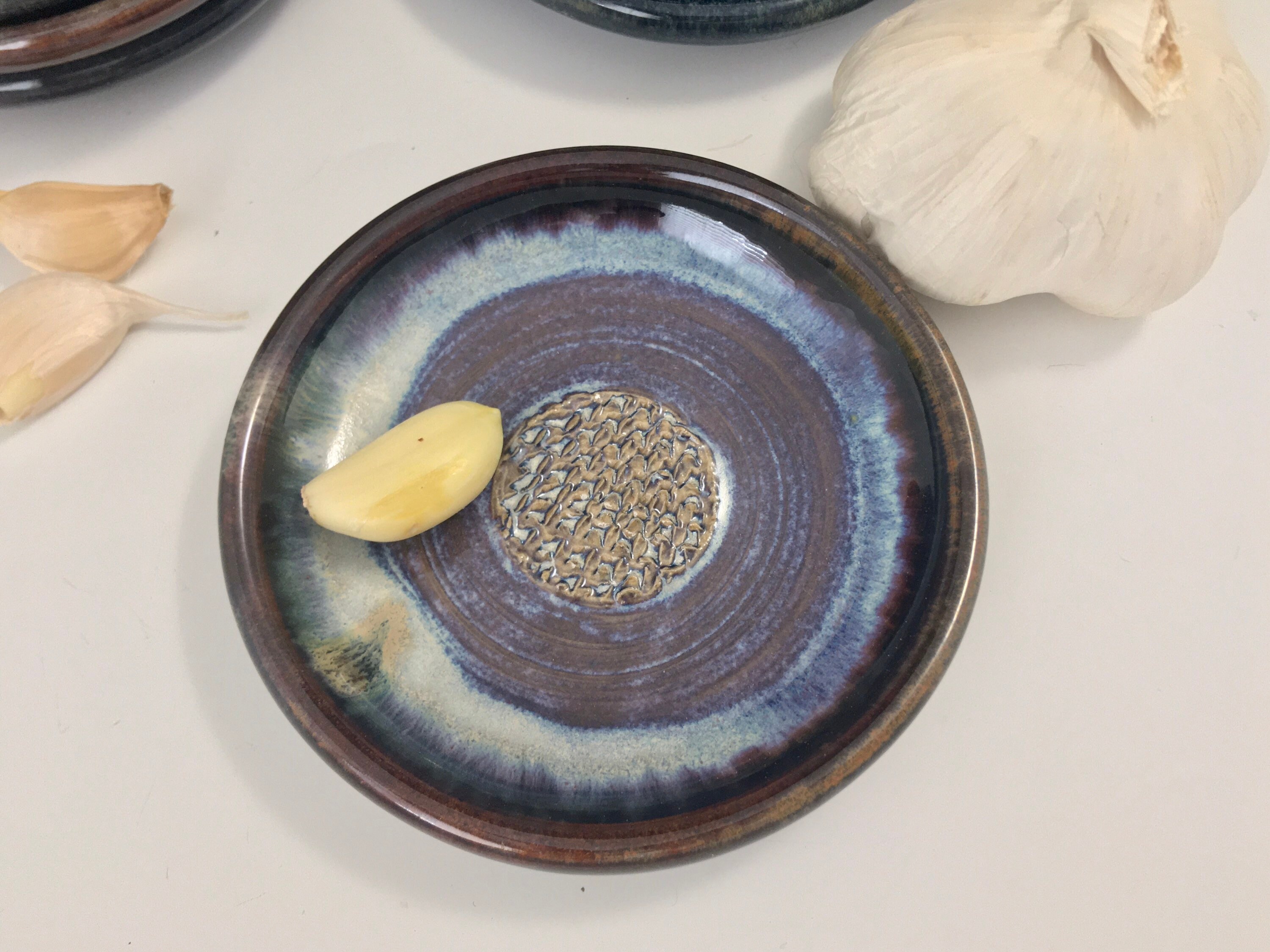 Garlic Grater Plate, Ceramic Garlic or Ginger Mincing Dish
