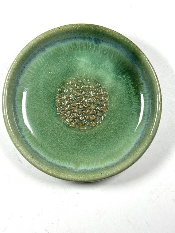 Garlic Grater Plate, Ceramic Mincing Dish, Farmhouse White, Handmade Stoneware Pottery