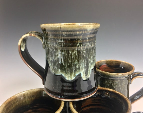 Handmade Pottery Mug, coffee lovers favorite mug, high fired porcelain, art melt glaze, coffee mug, tea cup use for hot or cold