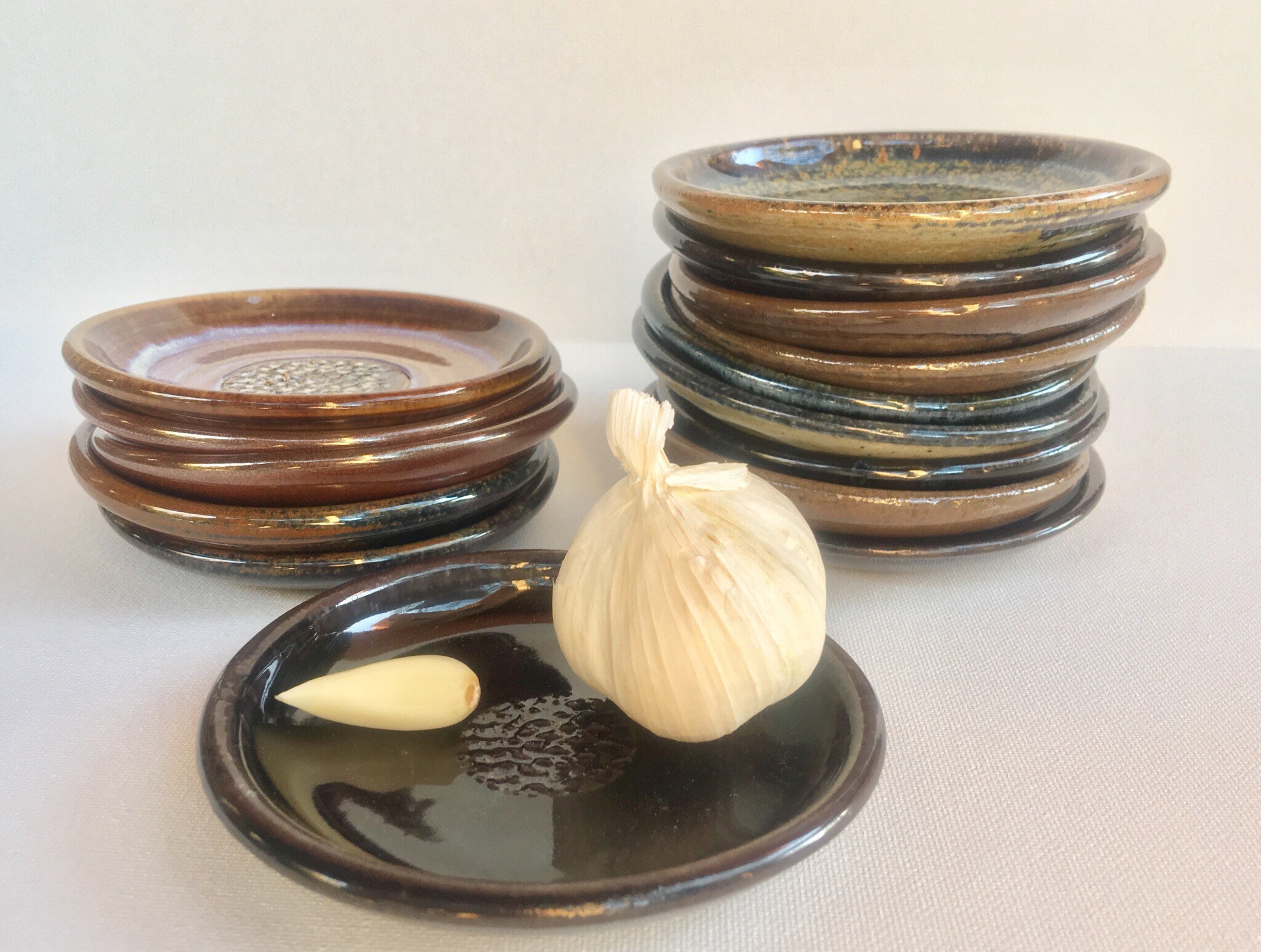 Garlic Grater Plate, Ginger Mincing Dish, Stoneware Pottery Ceramic