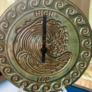 Tide Clock, Ocean Tides, Ceramic Epic Wave Wall Art, Coastal decor, Beach time piece