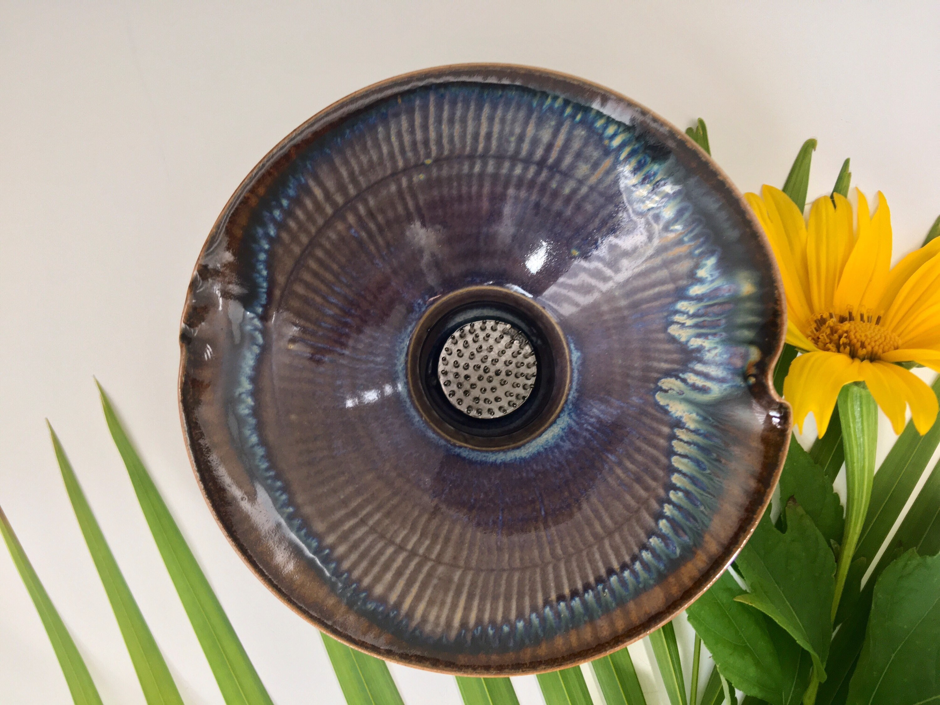 Ikebana vase with Pin Frog, Japanese Style Flower Arranging Vase