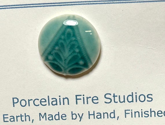 Porcelain buttons, sea foam green glaze, handmade pottery button, clay button, ceramic buttons