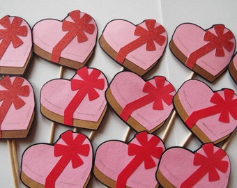 food picks, cupcake toppers, holiday toppers, valentine toppers, heart cupcake toppers,valentines, holiday food picks