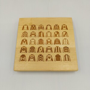 Kentucky horse racing derby solid maple coasters set of 4