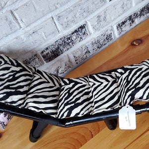 18&quot; Doll Size Lounge Chair is Black with Two Fabric Cushions for 18&quot; Dolls