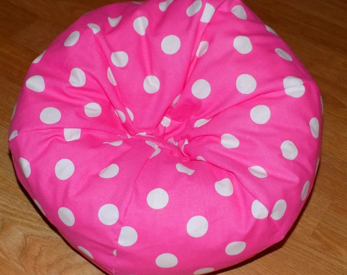 American Girl Size Bean Bag Chair With White Polka Dots Fabric Etsy