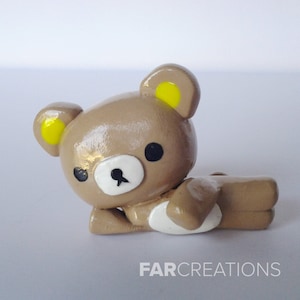 Rilakkuma Charm | Polymer Clay | Laying Down