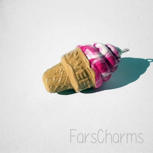 Ice Cream Cone Charm | Polymer Clay
