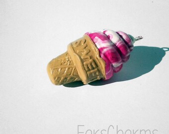 Ice Cream Cone Charm | Polymer Clay