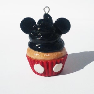 Mickey Mouse Cupcake Charm | Polymer Clay | Disney Inspired