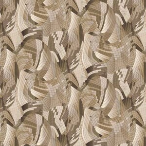 May include: Abstract geometric pattern with a swirling, wavy design in shades of brown and beige.
