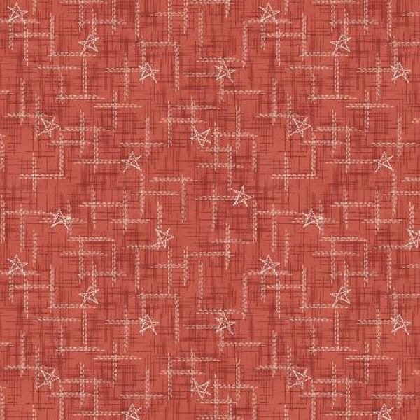 F2884-88 45'' Henry Glass & Co. Red Star Texture Flannel