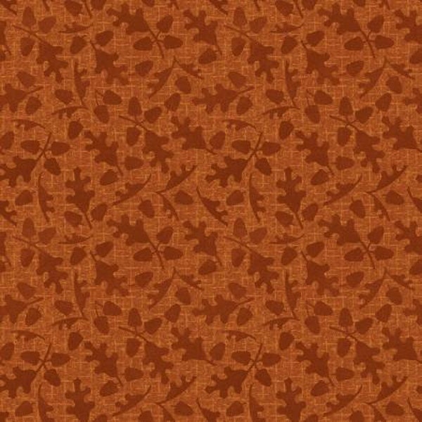 F9956M-O 45'' Maywood Studio Orange Tonal Leaves Flannel
