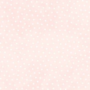 May include: A pink background with a white polka dot pattern.