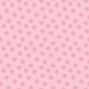May include: A seamless pattern of pink flowers on a light pink background.