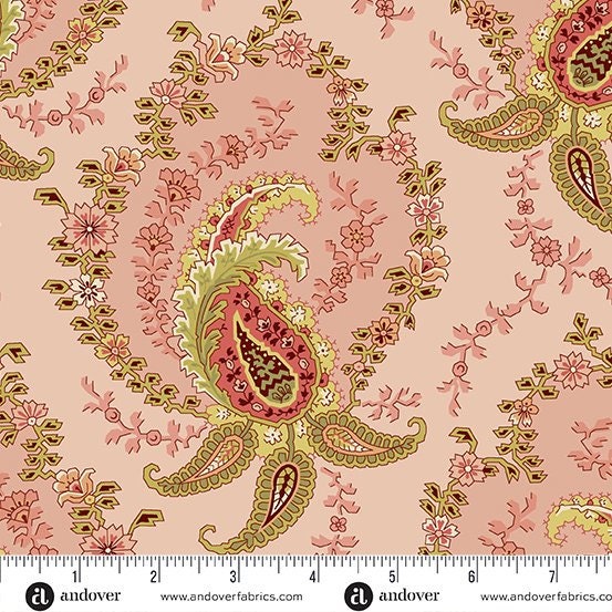 AW-1185-LE 108'' Andover Fabrics Pink Paisley Wide Backing by