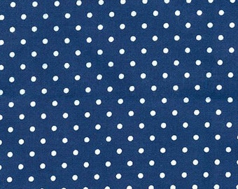 FIN-9255-9 NAVY 45'' Robert Kaufman Navy Polka Dot Flannel