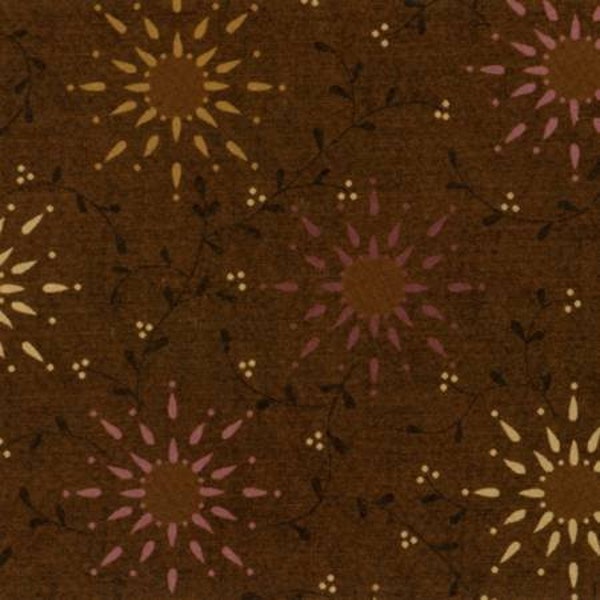 6235-33 108'' Henry Glass & Co Brown Prairie Vine Wide Backing