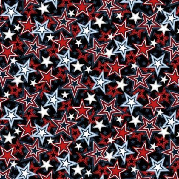 8283MK-78 60'' Henry Glass & Co. Patriotic Stars Minky Wide Backing