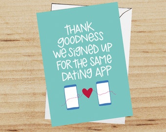 Dating Valentine - Met Online Anniversary, Online Dating - Valentines Card - Funny Valentine's card, Couples Valentine - BrightKind Creative