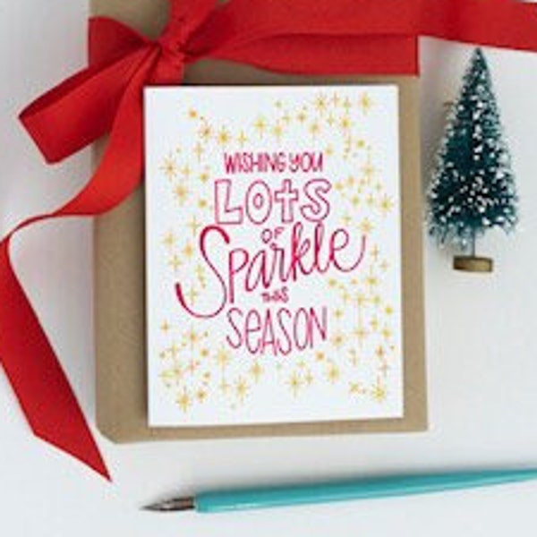 Sparkle Holiday Card - Wishing You Lots of Sparkle, Holiday Season, 2023 Christmas, Holiday Card Set, Sparkle, Yuletide- BrightKind Creative