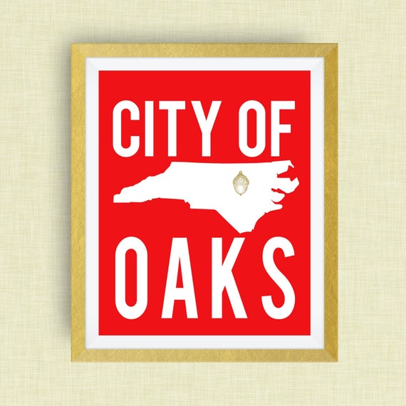 Raleigh Art Print North Carolina Art Print City of Oaks | Etsy