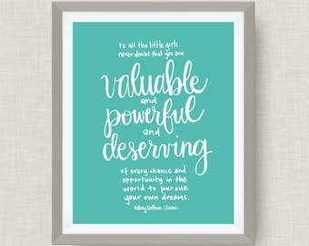 to all the little girls print - HRC, option of foil, gold foil, badass woman