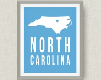 UNC Art Print - North Carolina Art Print in UNC Colors