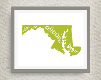 Lámina artística de Maryland: Donde comenzó nuestra aventura (opción de lámina dorada)