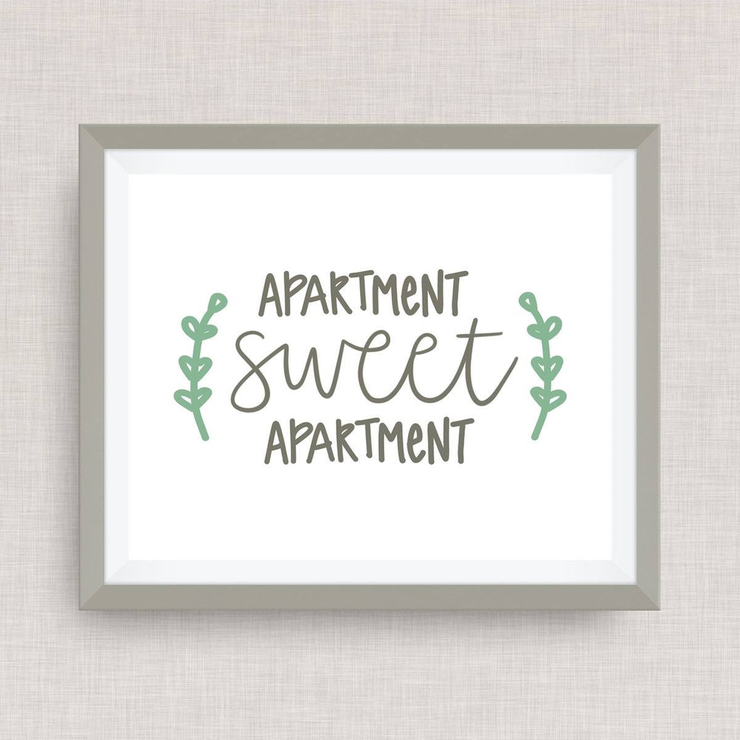 Apartment Sweet Apartment Home Print - Hand Drawn, Hand Lettered ...
