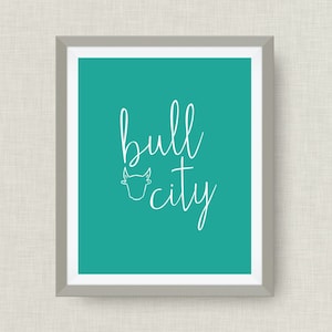 Bull City - Art Print, NC, option of Gold Foil Print - unframed
