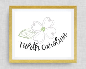 Dogwood - North Carolina Art Print, Dogwood Print, State Flower, Home art, Office art, NC State Flower print - BrightKind Creative