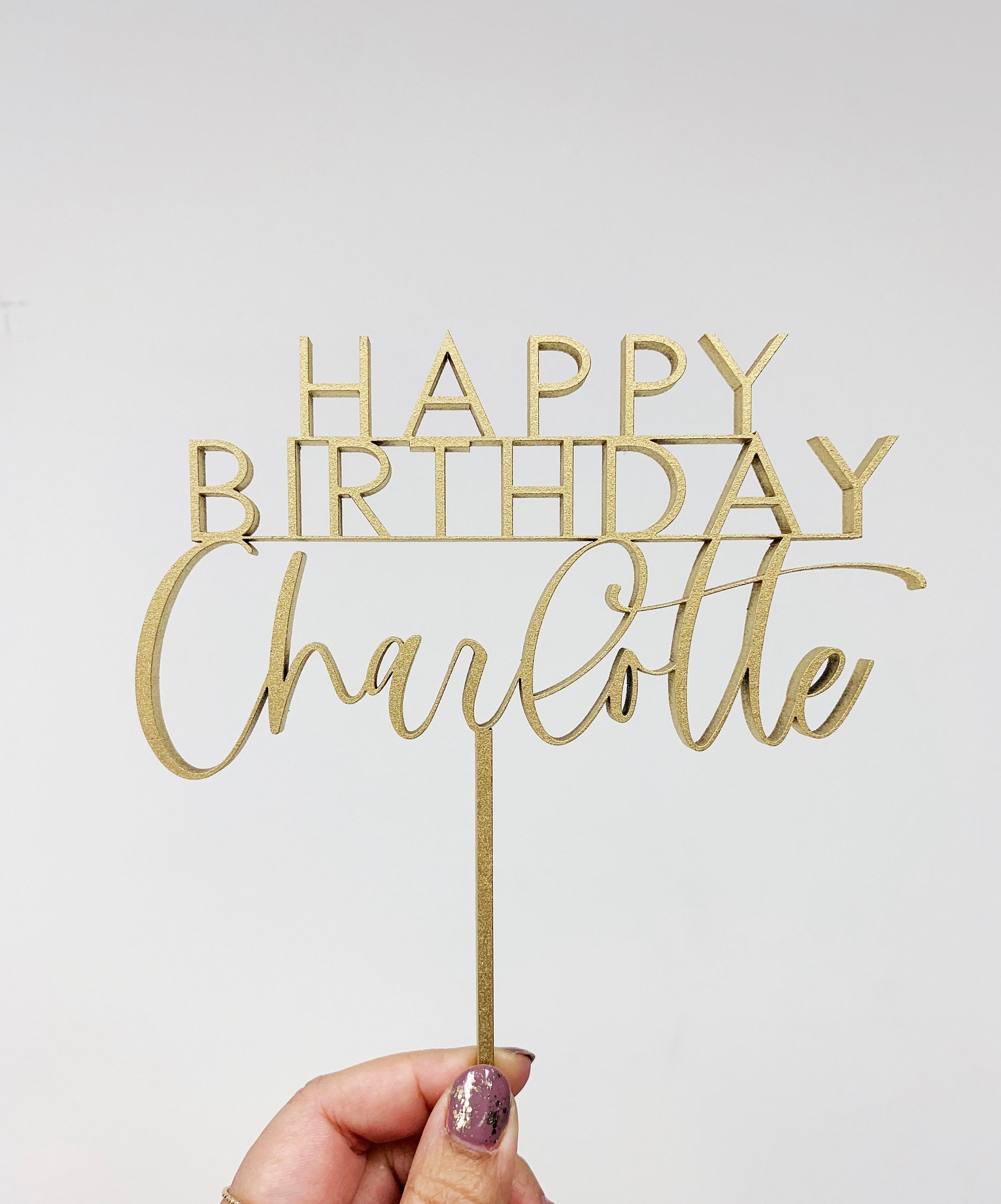 Custom Happy Birthday Laser Cut Cake Topper