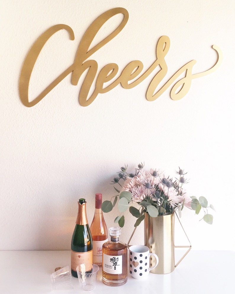 Hand Lettered by Letterstou Bride Groom Gift Hedge Wall Details Wedding Backdrop Sign Wedding Bar Sign Wooden Sign Cheers Sign