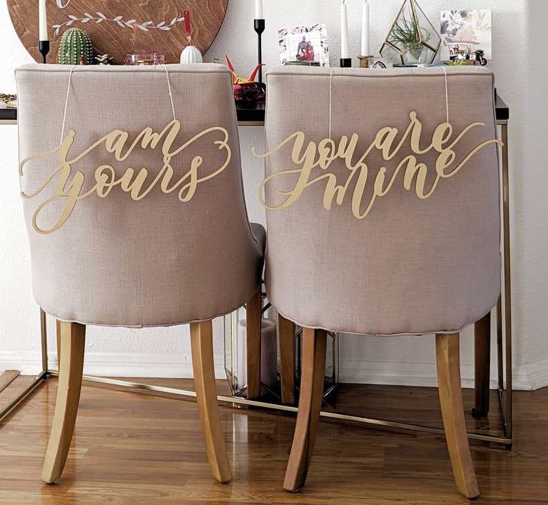Game Of Thrones Laser Cut Chair Backs I Am Yours You Are Mine Hand Drawn Wedding Chair Decoration
