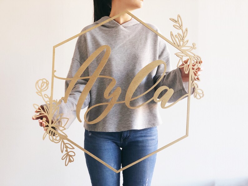 Wedding Backdrop Sign Monogram Initials Floral Geometric Etsy