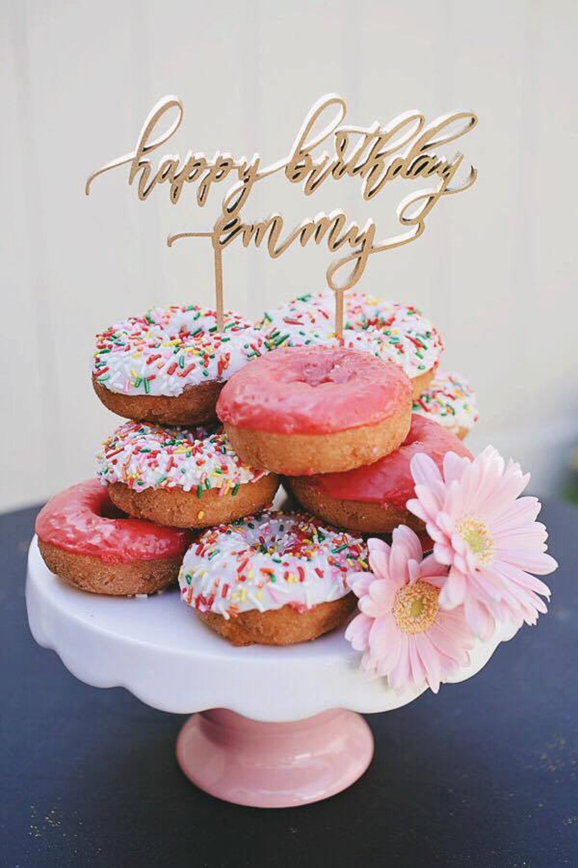 Custom Happy Birthday Laser Cut Cake Topper Handlettered | Etsy