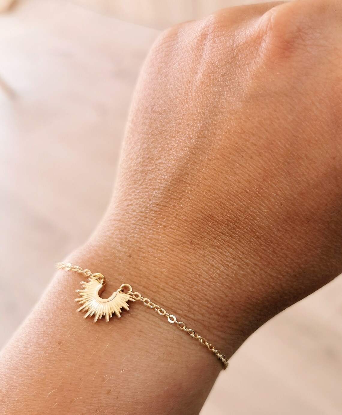 Pulsera Solar Sunburst En Oro Lleno 18K Pulsera Bohemia Etsy