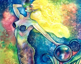Goldie Mermaid 8.5x11 print