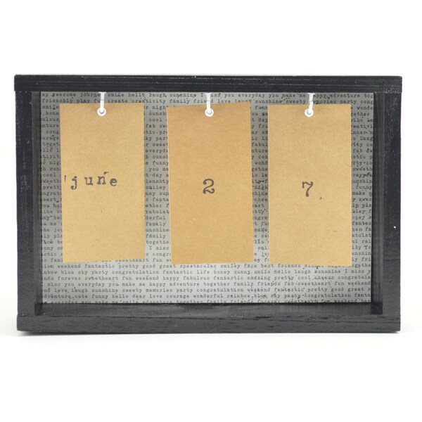 Desk Calendar, Desk Accessories, Wooden Perpetual Calendar, Typewriter Decor, Wooden Desk Calendar, Wooden Calendar, Office Decor