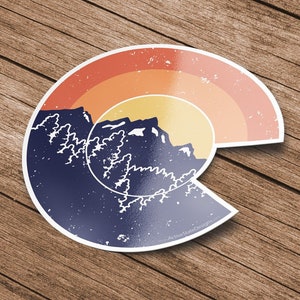 Colorado Mountain Sunset C Sticker