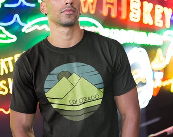 Men's Colorado Peaks Green t-shirt design