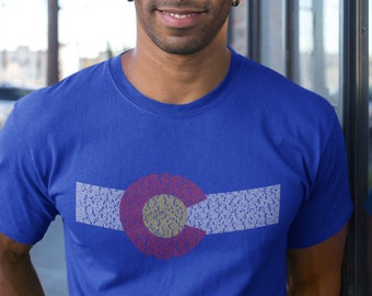 Men's Colorado Flag T-Shirt - All 271 Colorado Cities