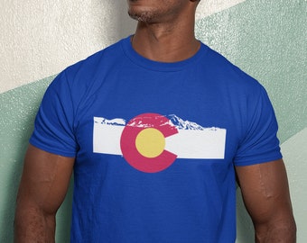 Men's Colorado Flag w/ Rocky Mountain Silhouette
