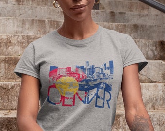 Women's Denver Skyline w/ CO Flag T-shirt & Tank Top