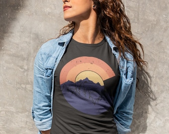 Women's Colorado Mountain Sunset C T-Shirt and Tank